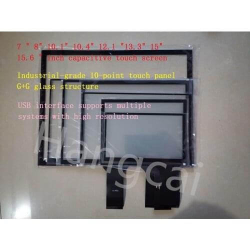 7 " 8" 10.1" 10.4" 12.1 "13.3" 15" 15.6 " inch capacitive touch screen G+G structure USB plug and play 10 point touch