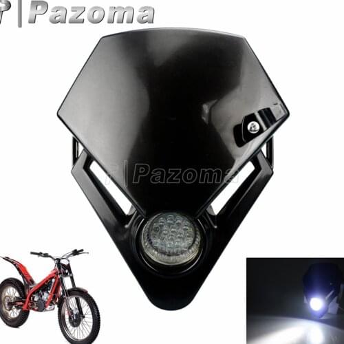Pazoma Black MINI Motorcycle Streetfighter Motocross Headlamp Enduro Headlight Off Road LED For Suzuki GSX