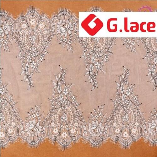 GLace 9M/lot 40cm wide French black mesh eyelash lace fabric DIY underwear skirt clothing stitching lace accessoriesTX251