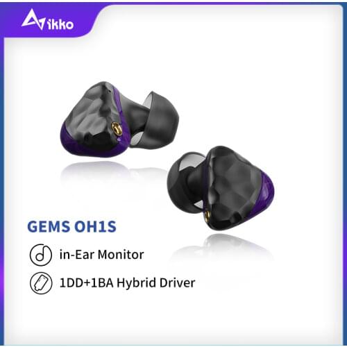 IKKO Gems OH1S IEM Earbud Cable Headphones HIFI in-Ear Monitor Earphones Detachable MMCX High-Fidelity Music Headphone Earset