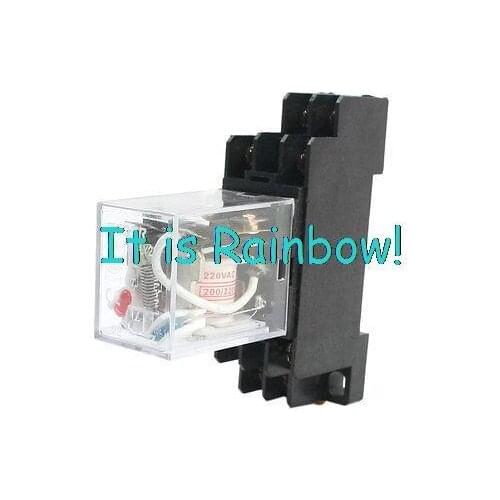 Hot selling JQX-13F LY2 35mm Mount Socket Base DC24V/DC12V/AC24V/AC220V/AC110V 8 Pins Power Relay Voltage need leave a message
