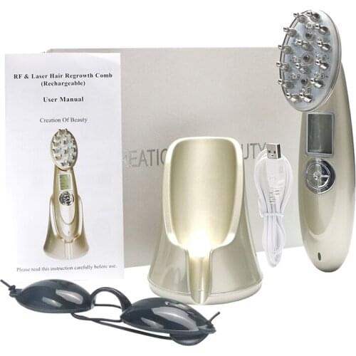 Hair Growth Massage Comb RF Laser Hair Brush Anti Hair Loss Therapy Infrared Red Light EMS Vibration Massager Hair Care