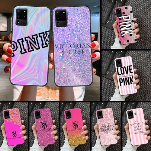 Vs Fashion pinks brand Phone case For Samsung Galaxy Note 4 8 9 10 20 S8 S9 S10 S10E S20 Plus UITRA Ultra black art coque