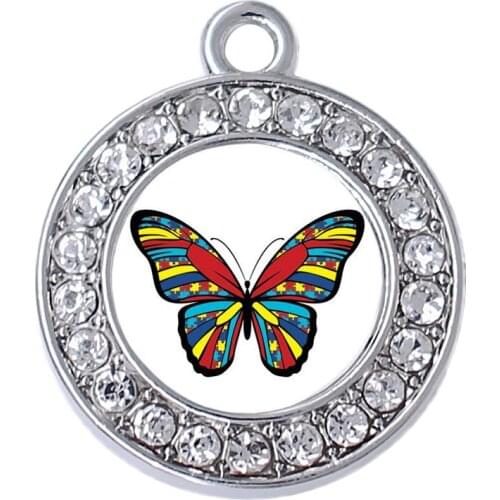 Puzzle Piece Jigsaw Autism Butterfly Sticker Charms Hope Autistic Gift Awareness Pendant