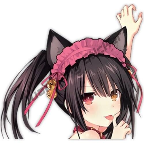 Waifu Peeker Big Head Car Stickers Date A Live Sexy Cute Anime Girl Tokisaki Kurumi Camper Laptop Phone Vinyl Decal KK13x13cm