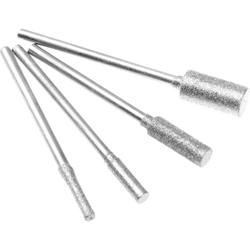 New Diamond Tools Cutting Grinding Head Mounted Points Bit 2.35mm Shank Jade Stone Carving Polishing for Dremel Rotary Tool 4Pcs