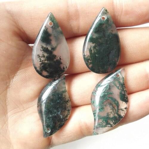 Natural Aquatic Agate Droplet Pendant Jewelry Fine Jewelry Grass Flower Agate Jade Pendant Necklace Pendant Jewelry