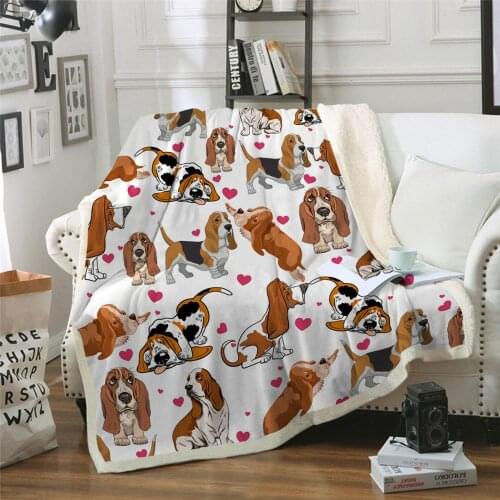 Love dogs Blanket Plush Throw Sofa Noble Bedspread Bed Blankets dog Bedding