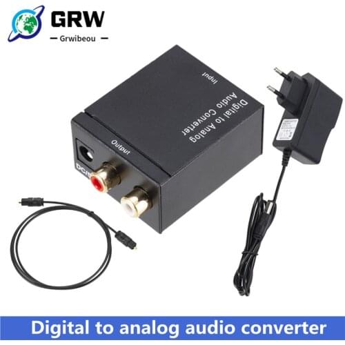 Digital to Analog Audio Converter Audio Optical Fiber Toslink Coaxial Signal to RCA R/L Audio Decoder SPDIF ATV DAC Amplifier