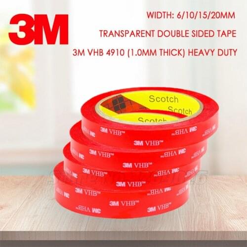 3M Clear Double Sided Tape High Temperature VHB 4910 Acrylic Foam Tape /Car Vehicle Tape /Office/Home/Bathroom Decor Tool