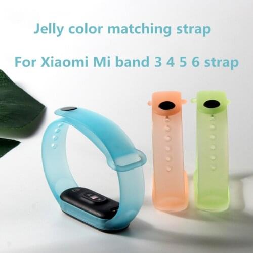For Xiaomi Mi Band 6 5 4 Strap Transparent Jelly color Silicone Wrist Straps for Xiomi Miband 3 Sport Bracelet For Xiami band 5