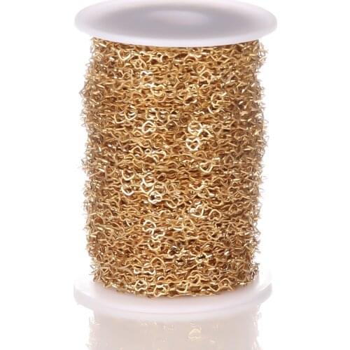 Semitree 1 Meter Stainless Steel Heart Chains DIY Bracelet Jewelry Making Necklace Components Crafts Findings Bulk Accessories