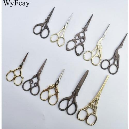 Sewing Embroidery Scissor Fabric Art Cross Handicraft Vintage Scissors Retro Tailor Scissors Gold Thread Scissors Zakka Shears