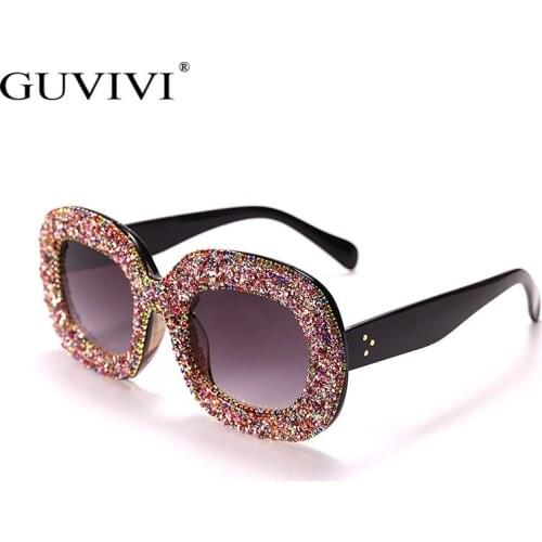 Diamond Square Sunglasses Women Designer Luxury Man/Women Glitter Sun Glasses Classic Vintage UV400 Outdoor Oculos De Sol