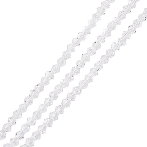 80pcs/strand 14" Glass Beads Strands Transparent Spacer Beads for DIY Jewelry Necklaces Bracelets Making Clear 4mm Hole: 1mm
