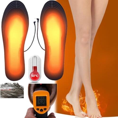 USB Electric Heated Insoles Women Men Heating Shoe Insole Foot Warming Pad Feet Warmer Sock Mat Winter Outdoor Heating Insoles