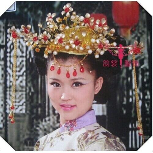 Chinese Style Wedding Costume Hair Tiaras Traditional Bride Wedding Hair Jewelry