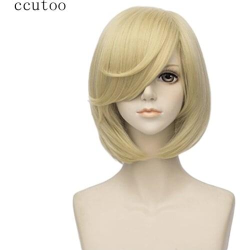 Ccutoo Yuri!!! on Ice Plisetsky Yuri 35cm Light Golden Blonde Short Females Straight Synthetic Hair Cosplay Costume Wigs