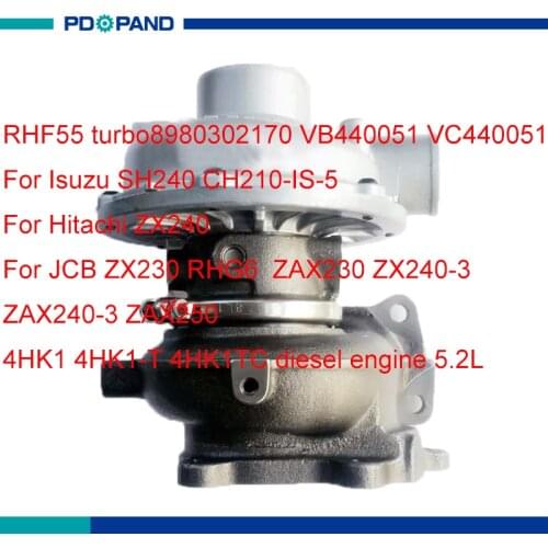Motor turbo parts RHF55 turbolader turbocompressor for JCB ZX230 RHG6 ZX240-3 ZAX230 ZAX240-3 ZAX250 4HK1 4HK1T engine 5.2L
