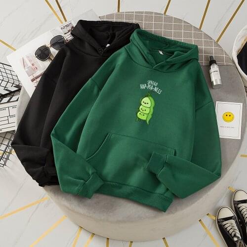 Streatwear Femme Hoodies for Women with Peas Ulzzang Fleece Thick Hoodie Sweatshirtswomen Thick Thicken Clothes Sweat Capuche