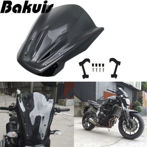 Wind Deflectors With Mounting Bracket Windshield For YAMAHA MT07 MT-07 MT 07 FZ-07 FZ07 FZ 07 2014-2017 Windscreen Cover