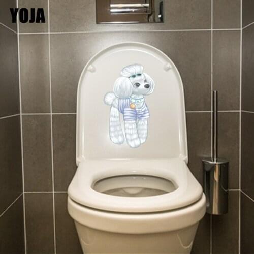 YOJA 15.6*24.8CM Beautiful Dog BedRoom Home Decor Toilet Sticker Wall Decal T3-0525