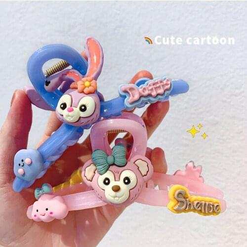 2021 New Korea Cartoon Acrylic Cute Sweet For Girls Women Hair Claw Clip Headband Hairpin Bath Hair Catch Fashion Accessories