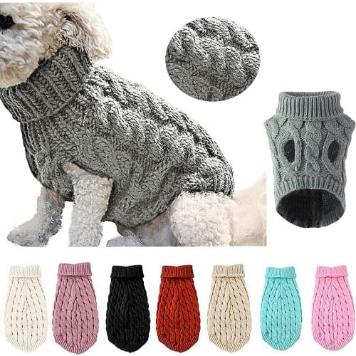 Winter Dog Clothes Puppy Knitting Warm Wool Outfit Pet Clothing for Small Medium Chihuahua Dogs Teddy French Bulldog Clothes