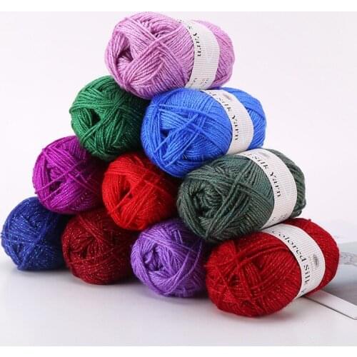50g Ball Fancy Colorful Silk Cotton Yarn for Knitting Crochet Thread Thick Wool Cardigan Scarf Sweater Eco-dyed Needlework