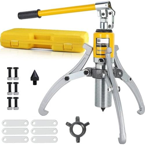 5T Hydraulic Gear Puller Wheel Bearing Pulling Separator Pump Adjustable Oil Tube Drawing Machine Jaws kits,w/Case,Mechanical