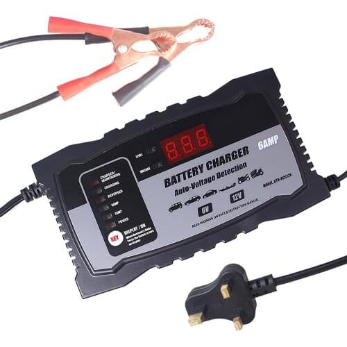 6V/12V 100AH Car Battery Charger LED Motorcycle Battery Charger Display Intelligent Pulse Repair Charger for Lead Acid Battery