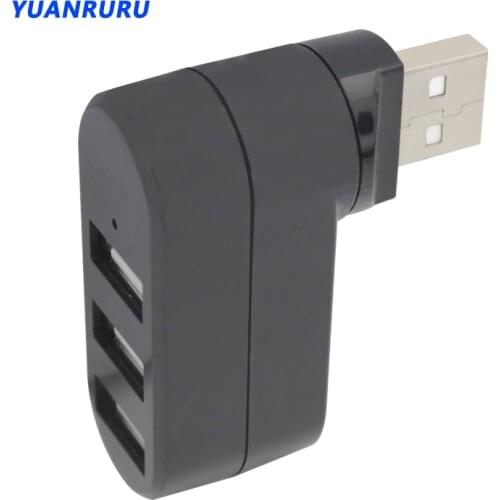 USB 2.0 HUB Adapter Extender Mini Rotate Splitter Hub Adapter 3 Ports for PC Laptop Macbook U Disk Reader