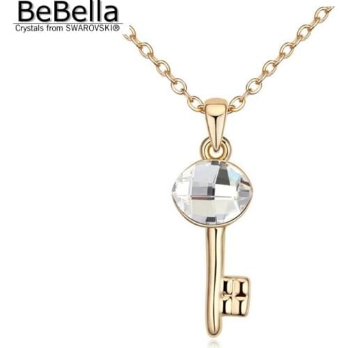 BeBella Trendy Key Pendant Crystal Necklace Made With Austrian Crystals from Swarovski for women gift