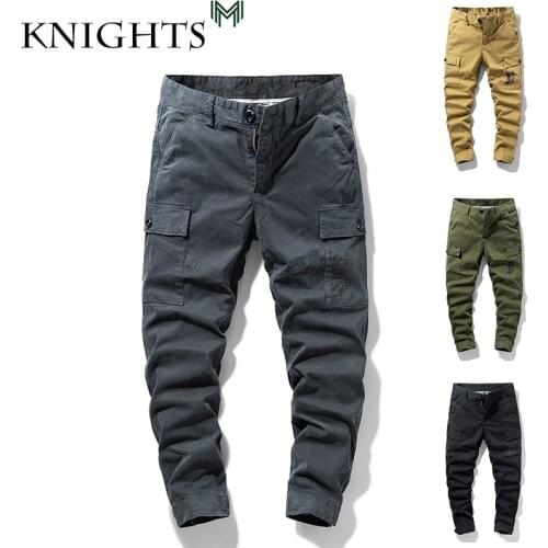 2021 New Spring Mens Cotton Cargo Pants Clothing Autumn Casual Fashion Elastic Waist Quality Pantalones Tipo Cargo Pants Men