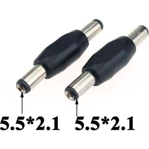Cltgxdd 1pcs 5.5*2.1 mm 5.5x2.1mm DC Power Plug Connector male to male Panel Mounting Plugs Adaptor