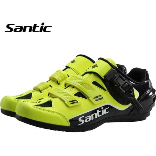 Santic New Styles Breathable Unlocked Road Cycling Shoes Men Anti-slip Mountain Bike Shoes Racing Athletic Bicycle Cycle Shoes