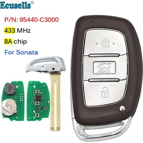 3 Button Smart Remote Key Fob 433MHz 8A Chip for HYUNDAI SONATA Since 2015 P/N: 95440-C3000