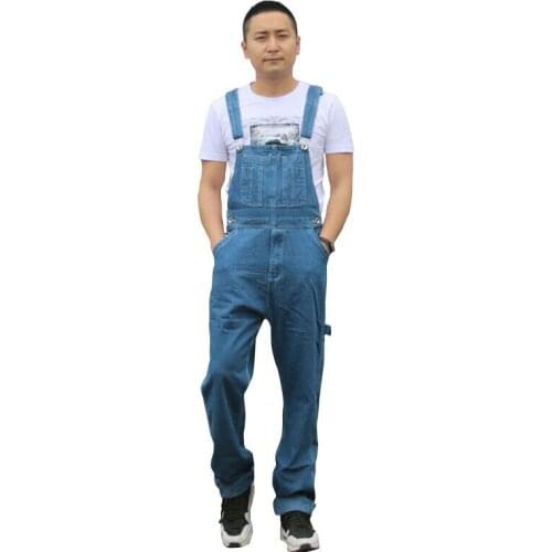 Hot 2020 Mens Plus Size Overalls Large Size Huge Denim Bib Pants Fashion Pocket Jumpsuits High Quality cowboy suspenders