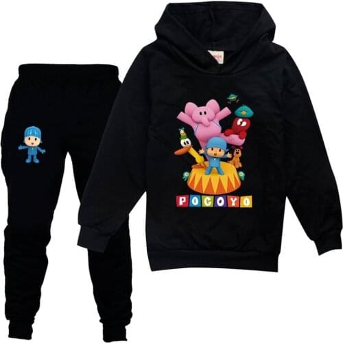 POCOYOE Girls Boutique Outfits Girls Christmas Costume Birthday Suit Long Sleeve Childrens Sport Suits Hoodies Tops +Pants Sets