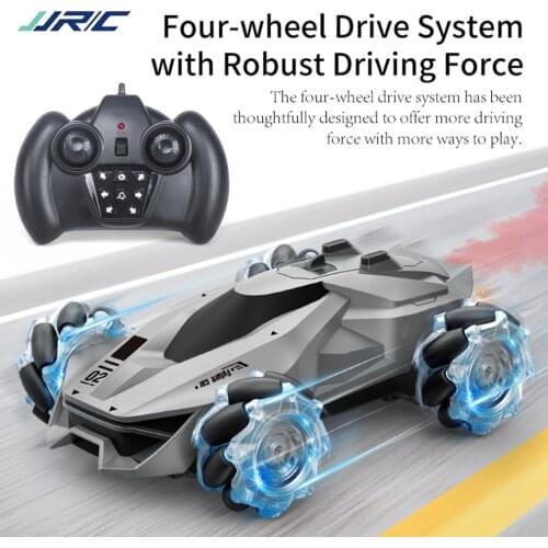 JJRC Q92 1:24 2.4G 4WD 360 Degree Flip Simulation Spray Night Glare Effect Tire Dynamic Sound Effect RC Stunt Car Models Toys