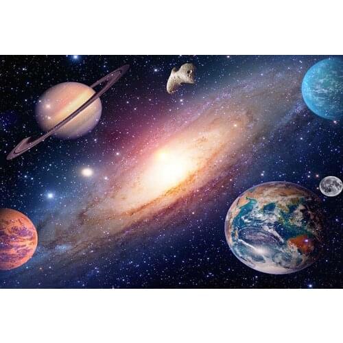 Outer Space Theme Backdrop for Kid Birthday Space Party Planet Birthday Photo Background