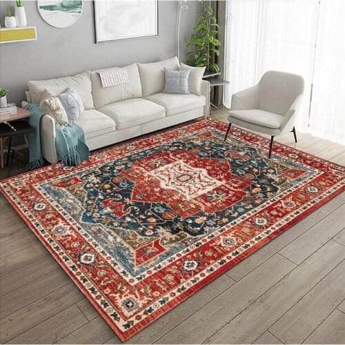Retro Pattern Printed Carpet Palace Style Luxury Living Room Bedroom Study Soft Non-Slip Mats Multi-Size Customization