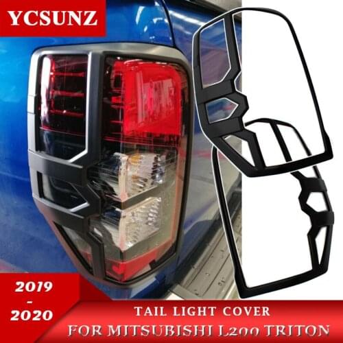 Rear lights Cover For Mitsubishi L200 Triton 2019 2020 Ram 1200 Strada Strakar Barbarian Black chrome Color YCSUNZ