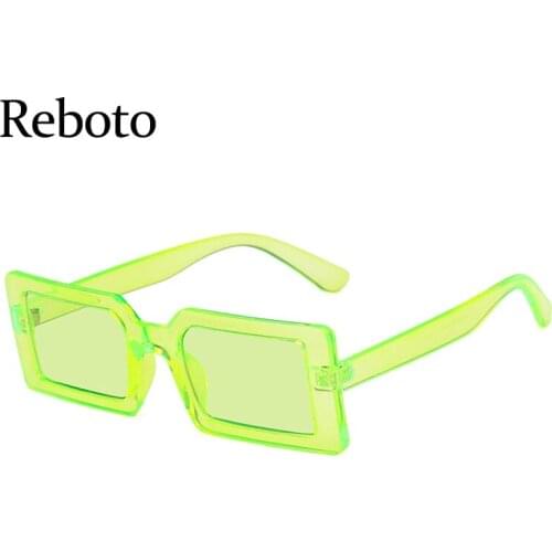 Vintage Clear Shades Small Green Rectangular Sunglasses women 2021 Luxury Designer Square Unique Glasses Trendy Sunglasses Men