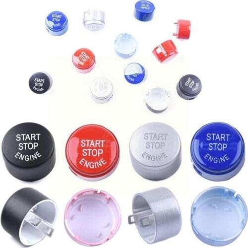 Car One-Key Start Button Cover Trim Stop Switch Accessories Color Silver Blue Decor Key Choose Can Black Red For Fit L5J4