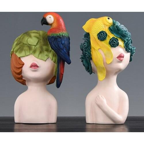 NORDIC ART RESIN PORTRAIT DECORATION MODERN MINIMALIST LIVING ROOM BEDROOM TV CABINET WINE CABINET HOME DECORATIONSBIRTHDAY GIFT