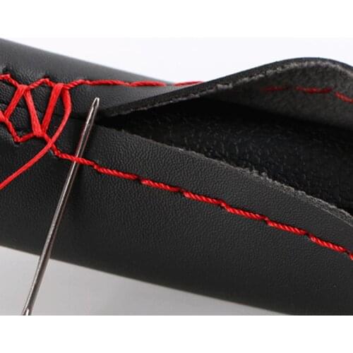 36/38/40CM Three Styles DIY Car Steering Wheel Cover Car Steering Wheel Braid Cover With Needles And Thread Artificial Leather
