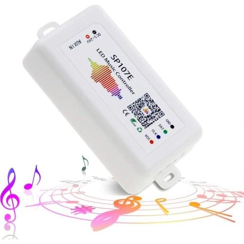 SP107E Bluetooth LED Music Controller Full Color Pixel IC SPI Controllers by Smart Phone APP for WS2812B WS2813 SK6812 LED Strip