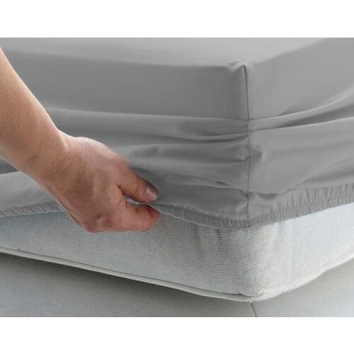 Solid Bed Sheet Fitted Sheet With Elastic Band Plain Bedding King Queen Size Bed Mattress Cover Bedsheet RussiaSize 160x200cm