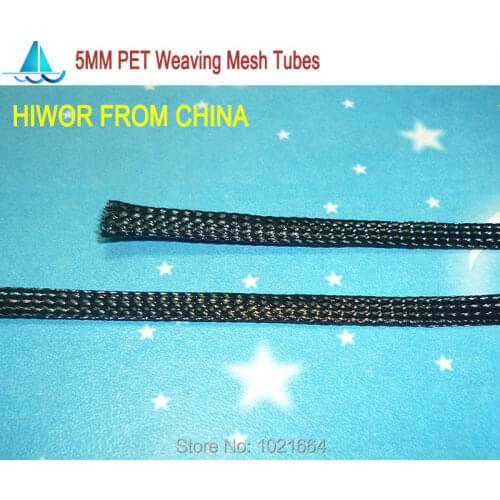 20meters/lot 5MM PET Weaving Mesh Tubes Network Tube Insulation Sleeving